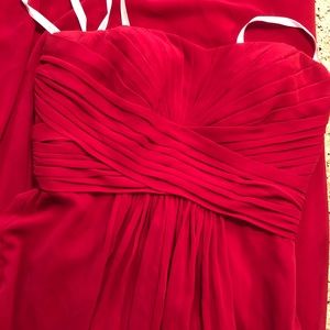 David’s Bridal Candy Apply Red Bridesmaid Dress